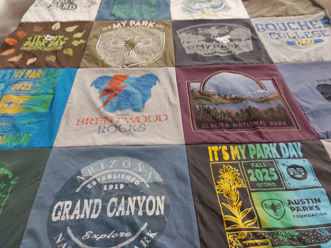 T-shirt quilt from boucher college by Martha from TX