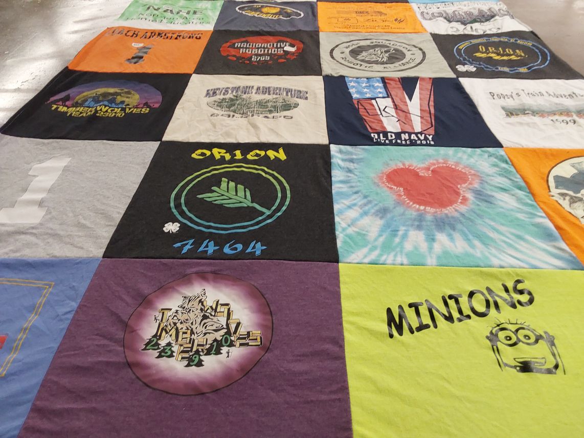 T-shirt quilt from timberwolves by Kirsten from OK