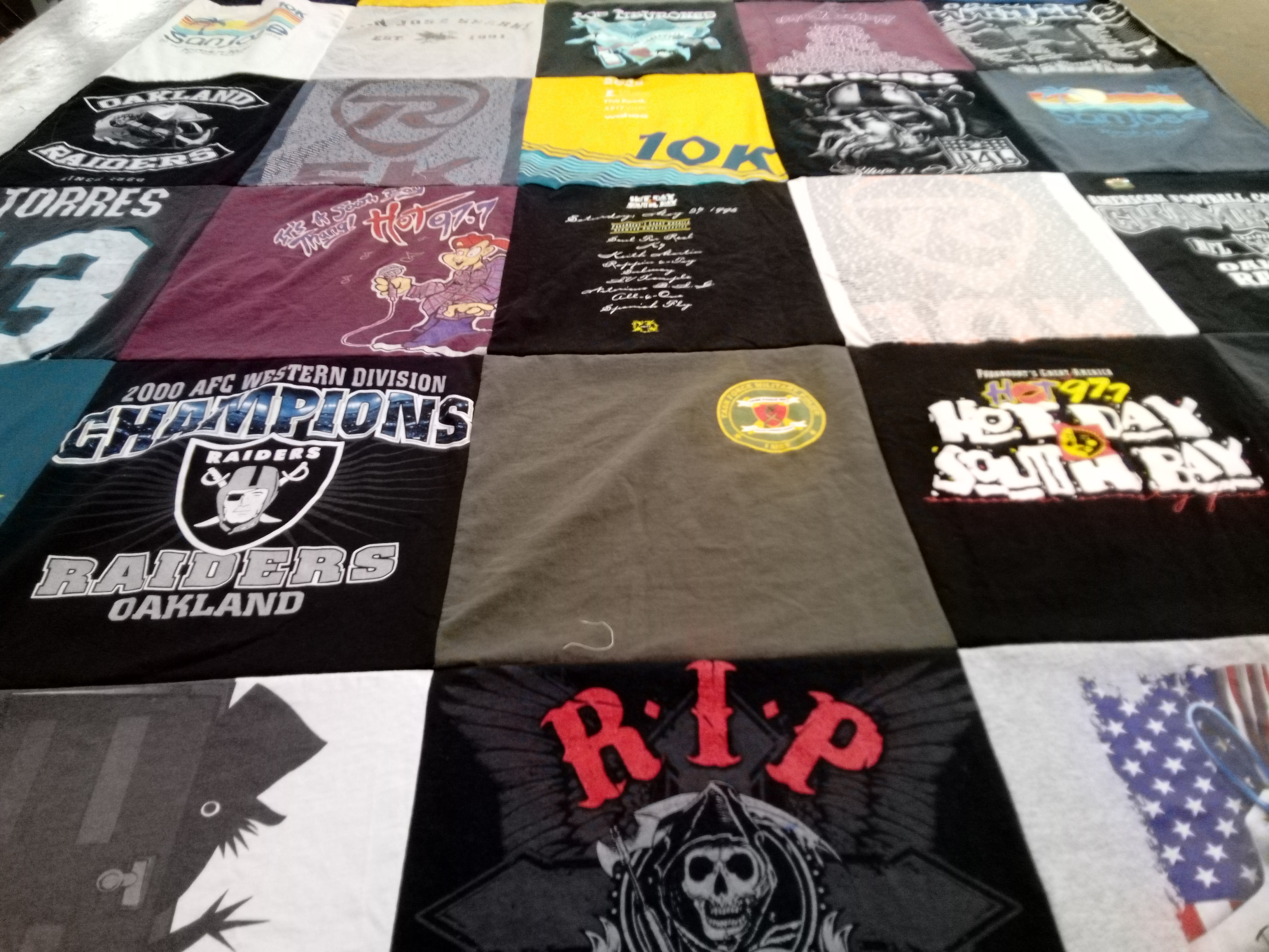 T-shirt quilt featuring oakland raiders by Octavious from CA