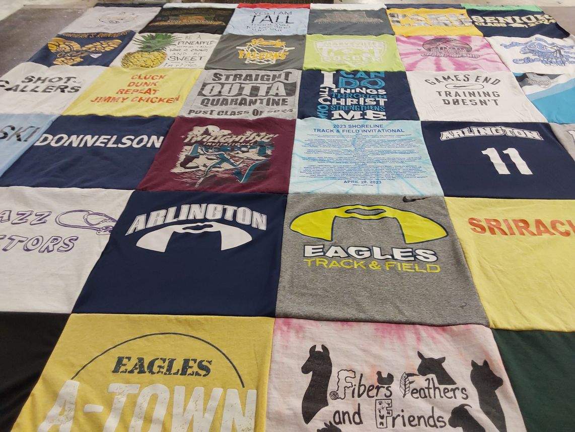 T-shirt quilt featuring eagles track & field by Angela from WA
