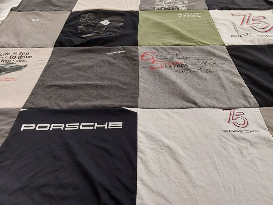 T-shirt quilt with cars, automobiles themes by Christopher from NY