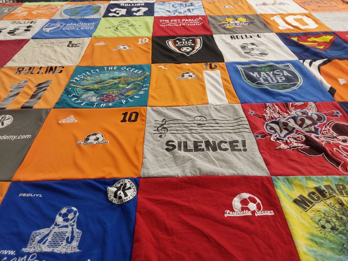 T-shirt quilt featuring payette soccer academy by Kristin from WI