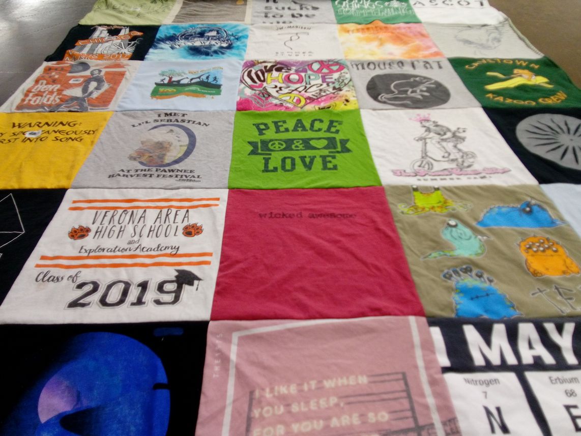 T-shirt quilt from verona area high school by Matt from WI