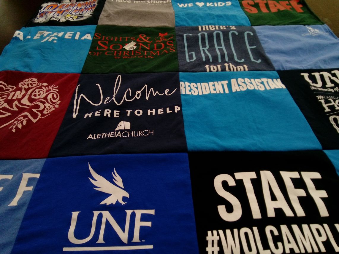 T-shirt quilt from university of north florida by Monica from FL