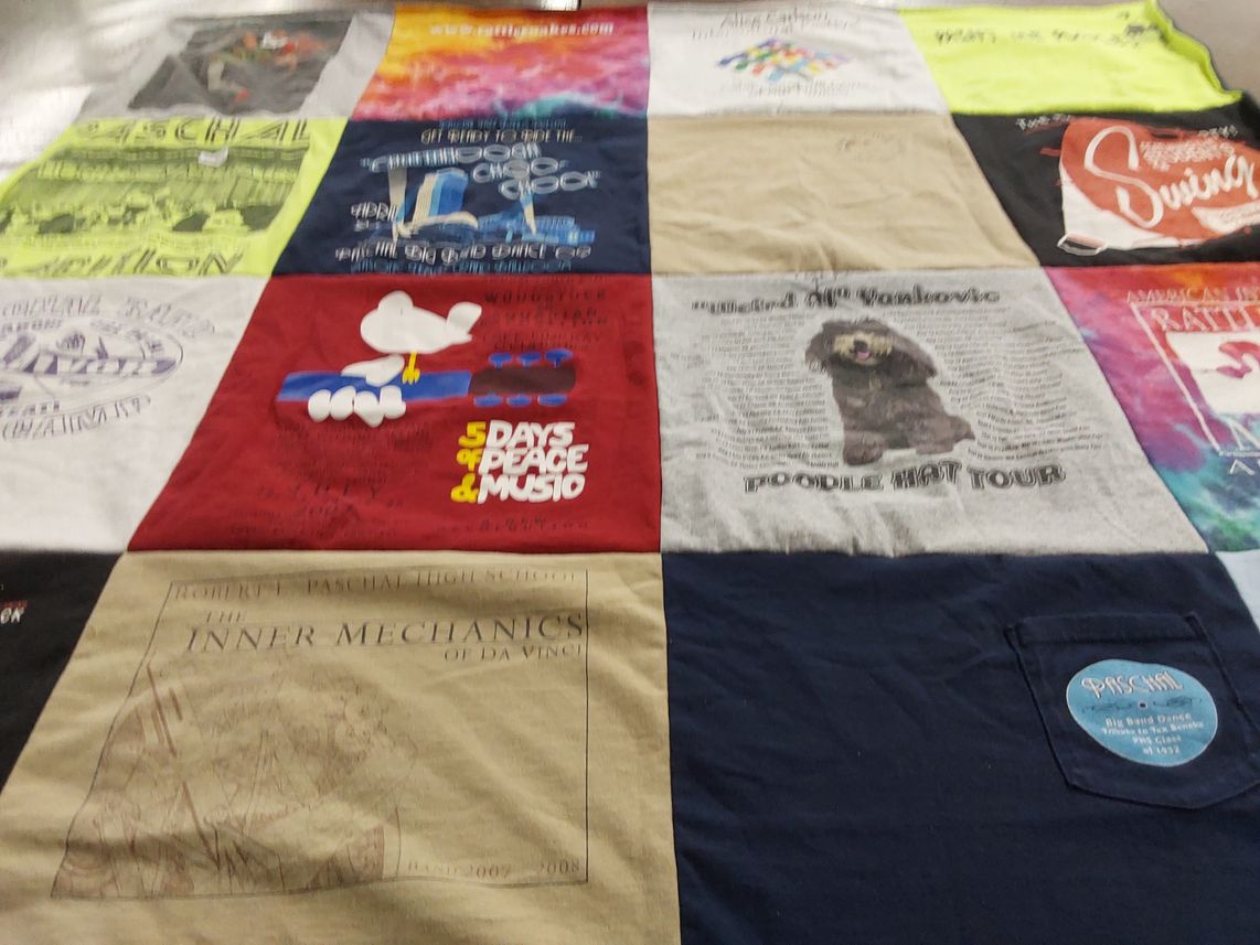 T-shirt quilt from robert paschal high school by Laurie from TX