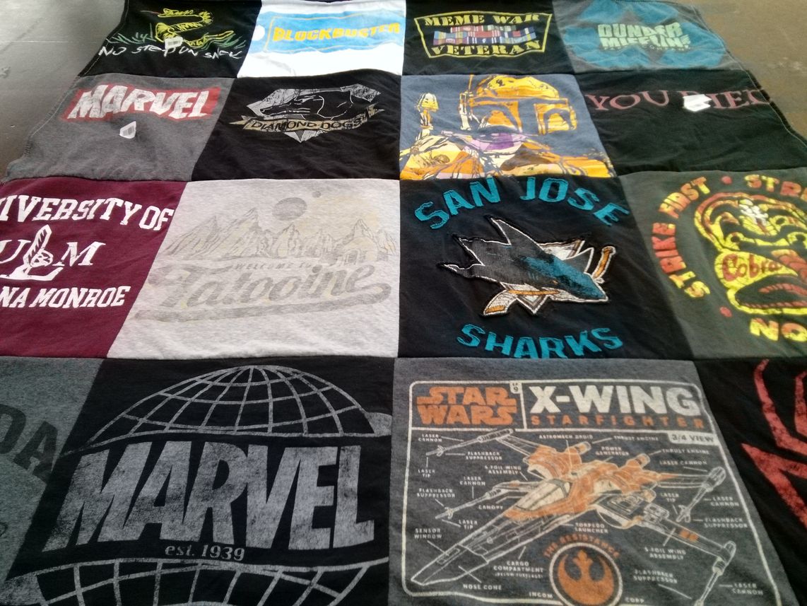 T-shirt quilt featuring san jose sharks by Rachel from NV