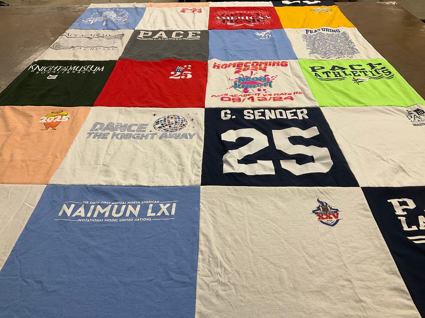T-shirt quilt from pace academy by Jen from GA
