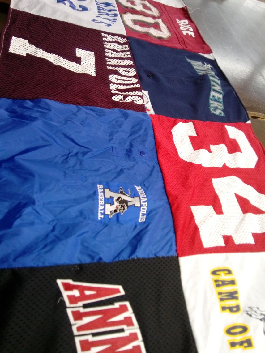 T-shirt quilt from annapolis high school by Patricia from MD