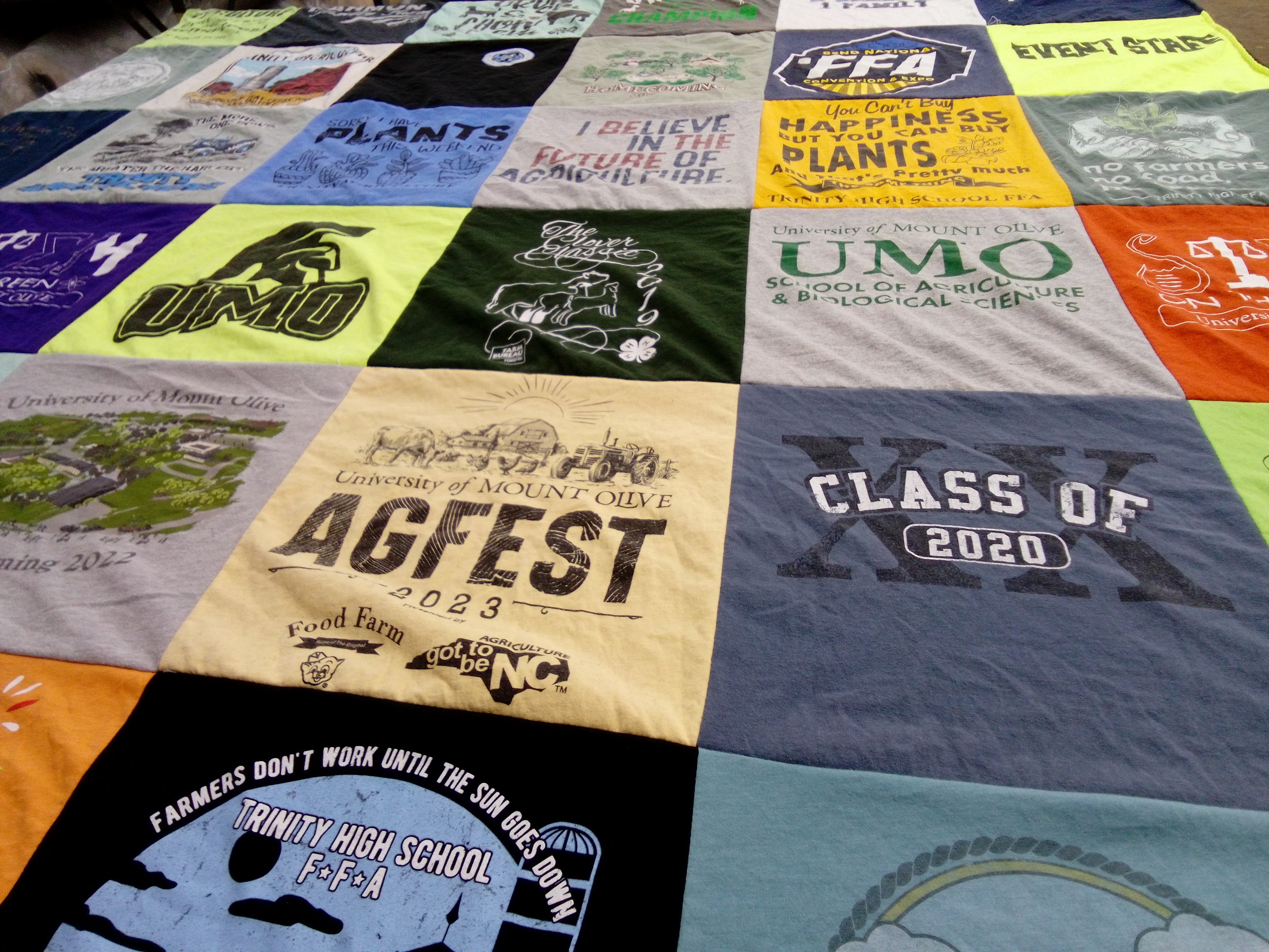 T-shirt quilt from university of mount olive, trinity high school by Richard from NC