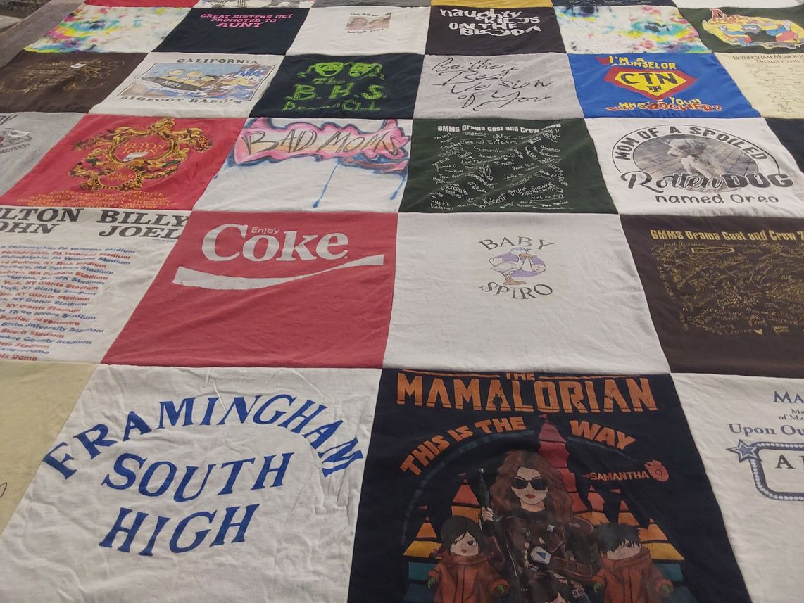 T-shirt quilt from framingham south high school by Peter from MA