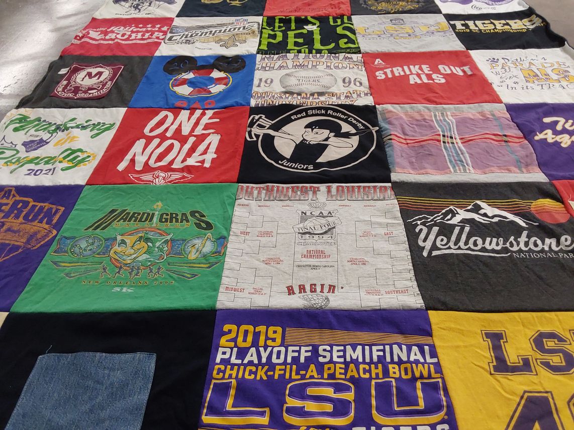 T-shirt quilt from louisiana state university by Kelly from LA