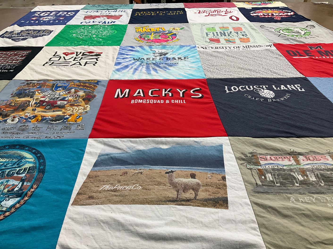 T-shirt quilt featuring ole miss athletics by Jennifer from PA