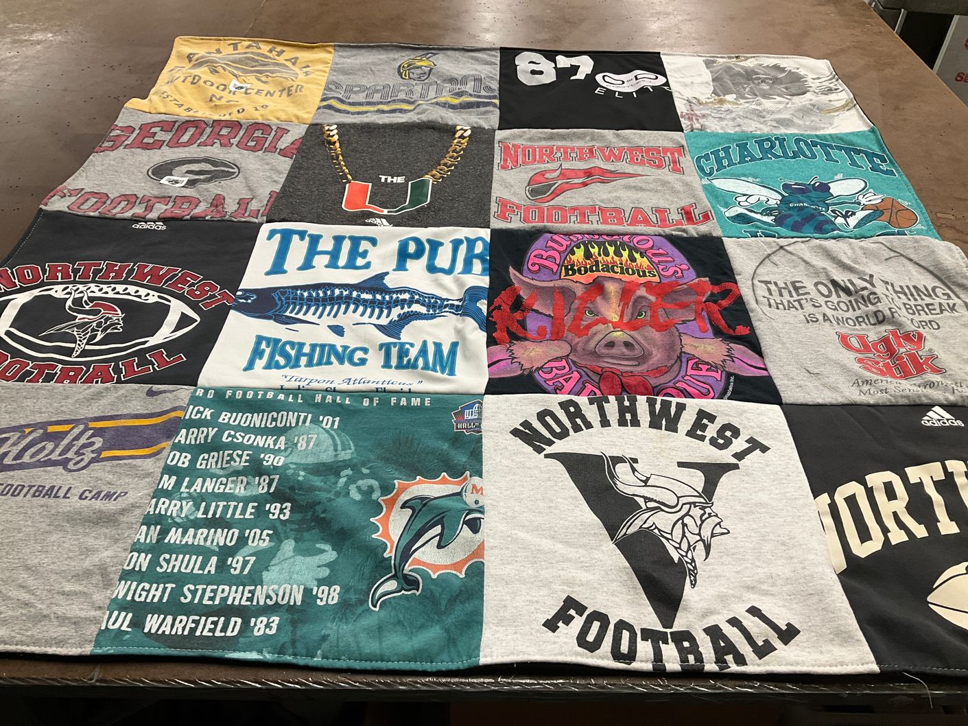 T-shirt quilt featuring northwest football, dolphins football by Chandler from NC