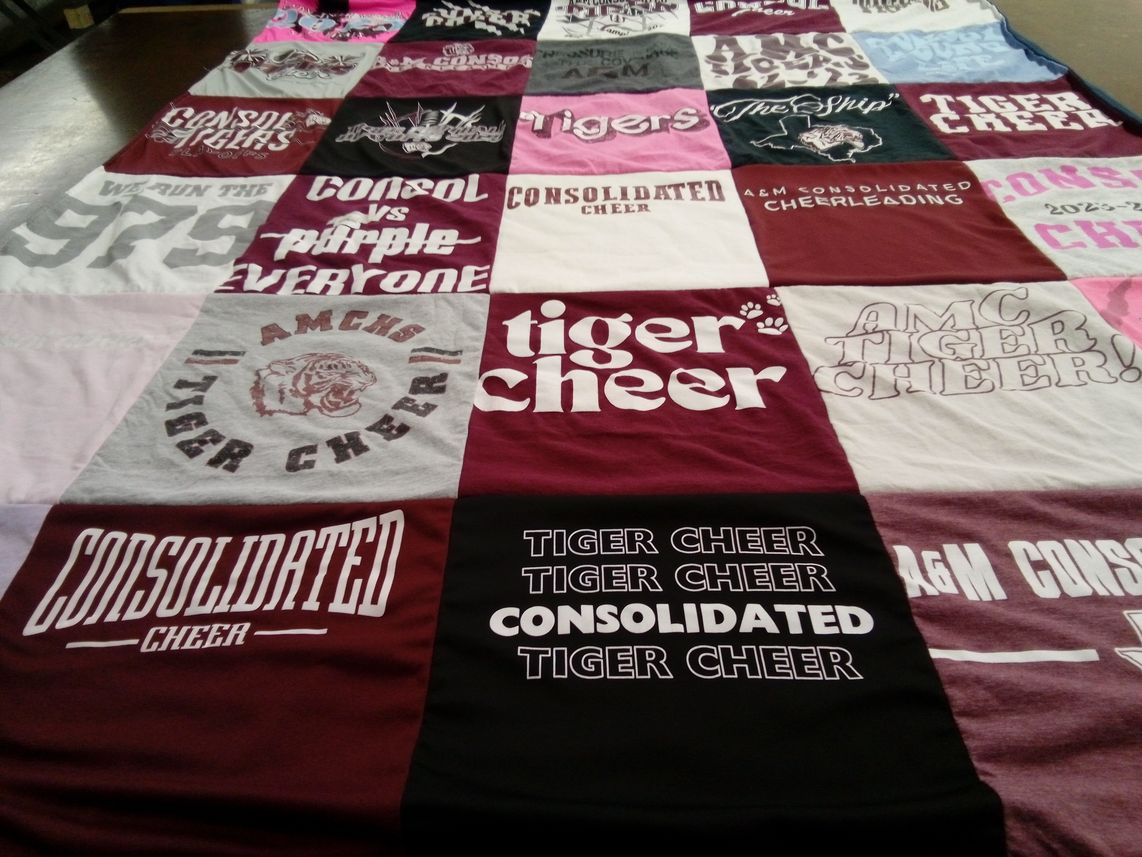 T-shirt quilt from a&m consolidated high school by Ashley from TX