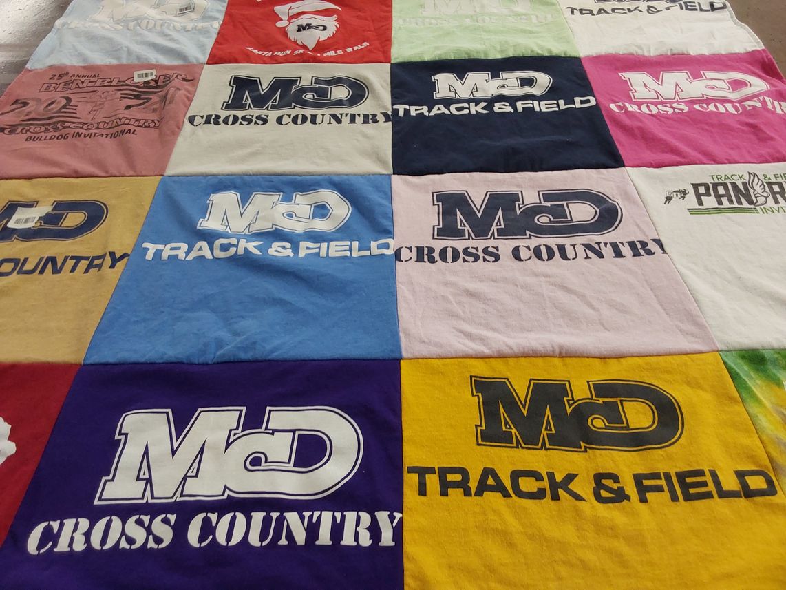 T-shirt quilt featuring md cross country, md track & field by France from PA