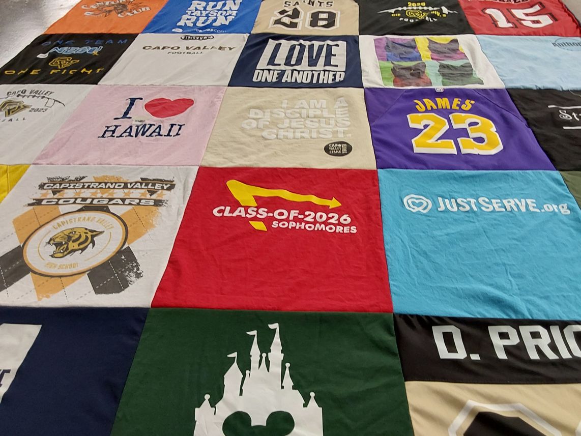 T-shirt quilt featuring capistrano valley cougars football by Jessica from CA