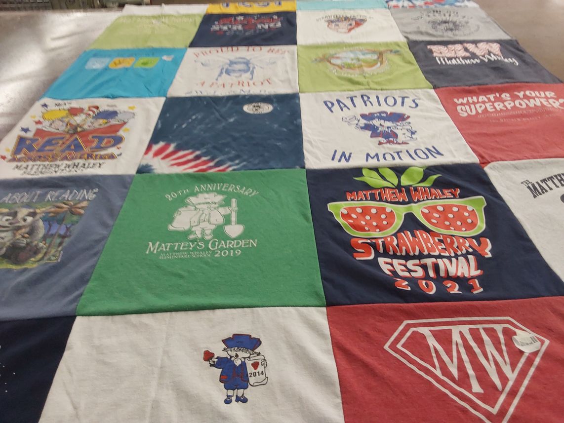 T-shirt quilt from matthew whaley elementary school by Susie from VA
