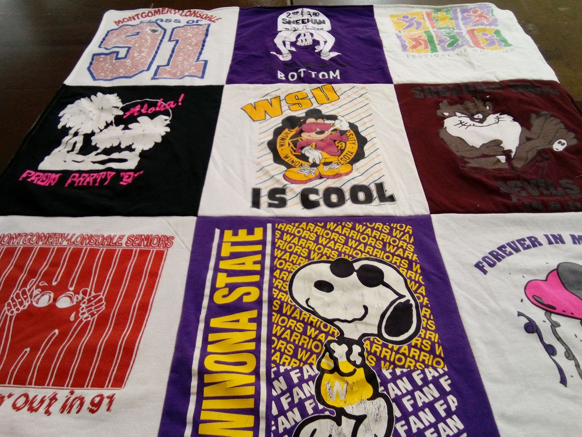 T-shirt quilt from winona state university by Brenda from MN