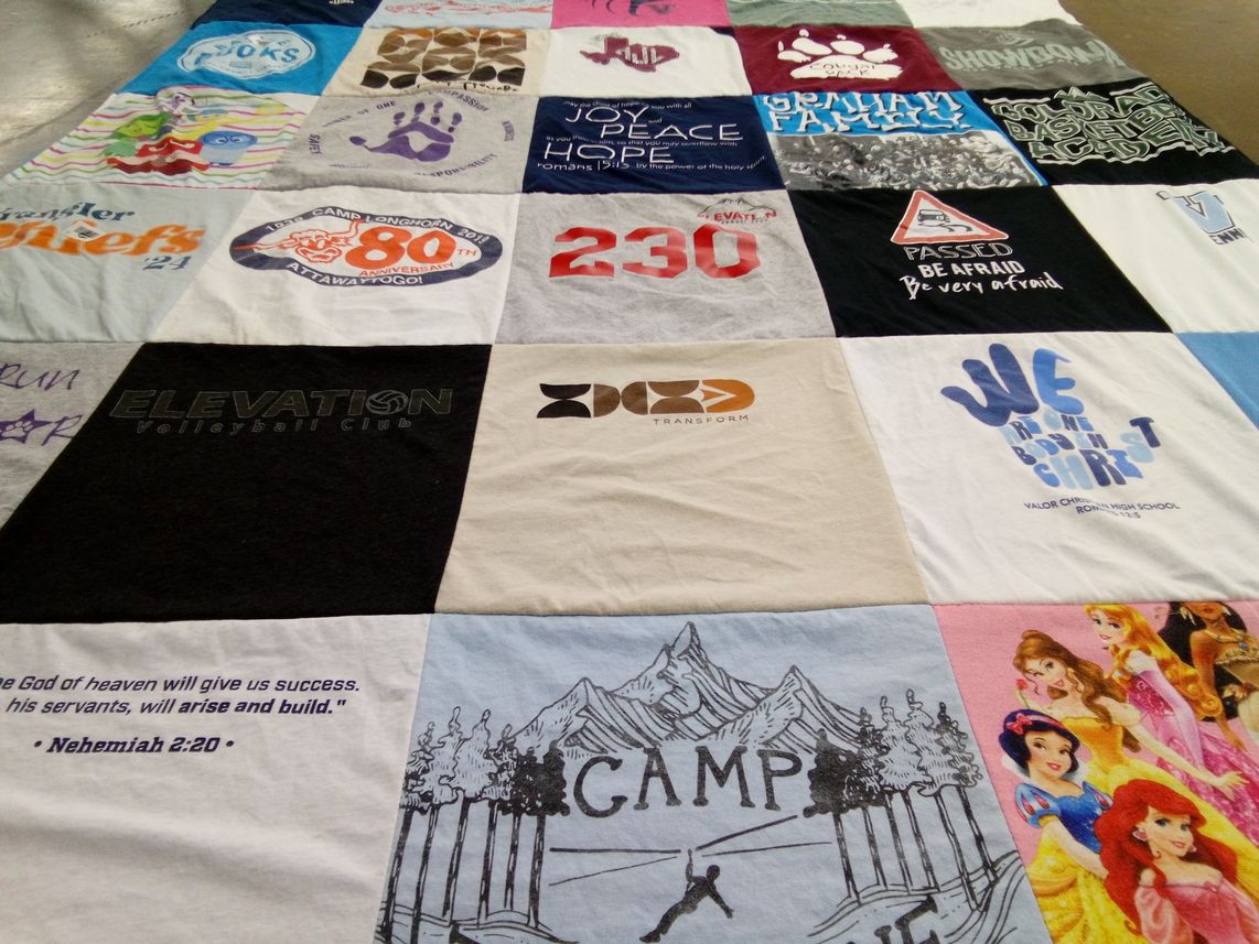 T-shirt quilt from valor christian high school by Rory from CO