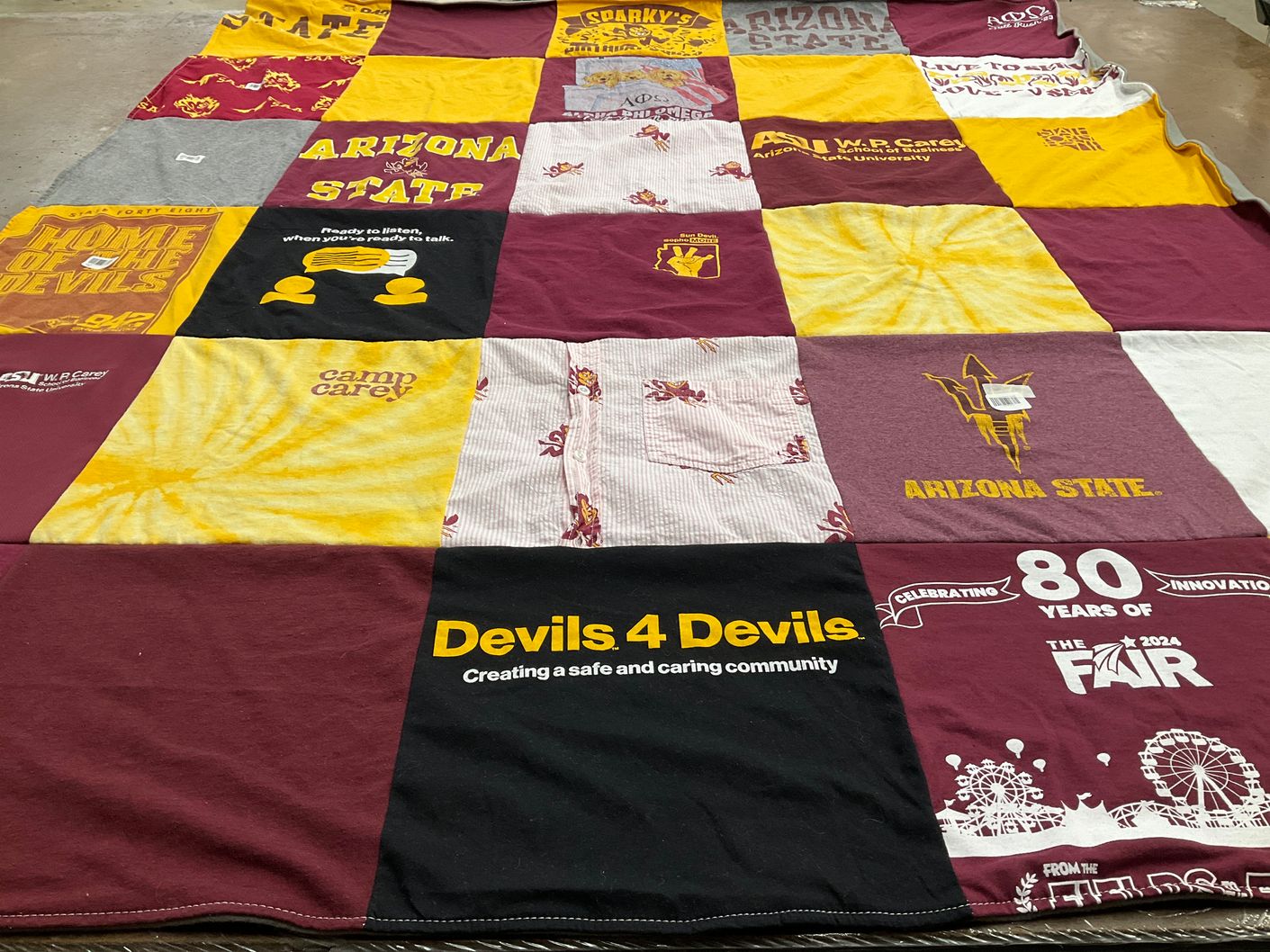 T-shirt quilt from arizona state university by Michele from CA