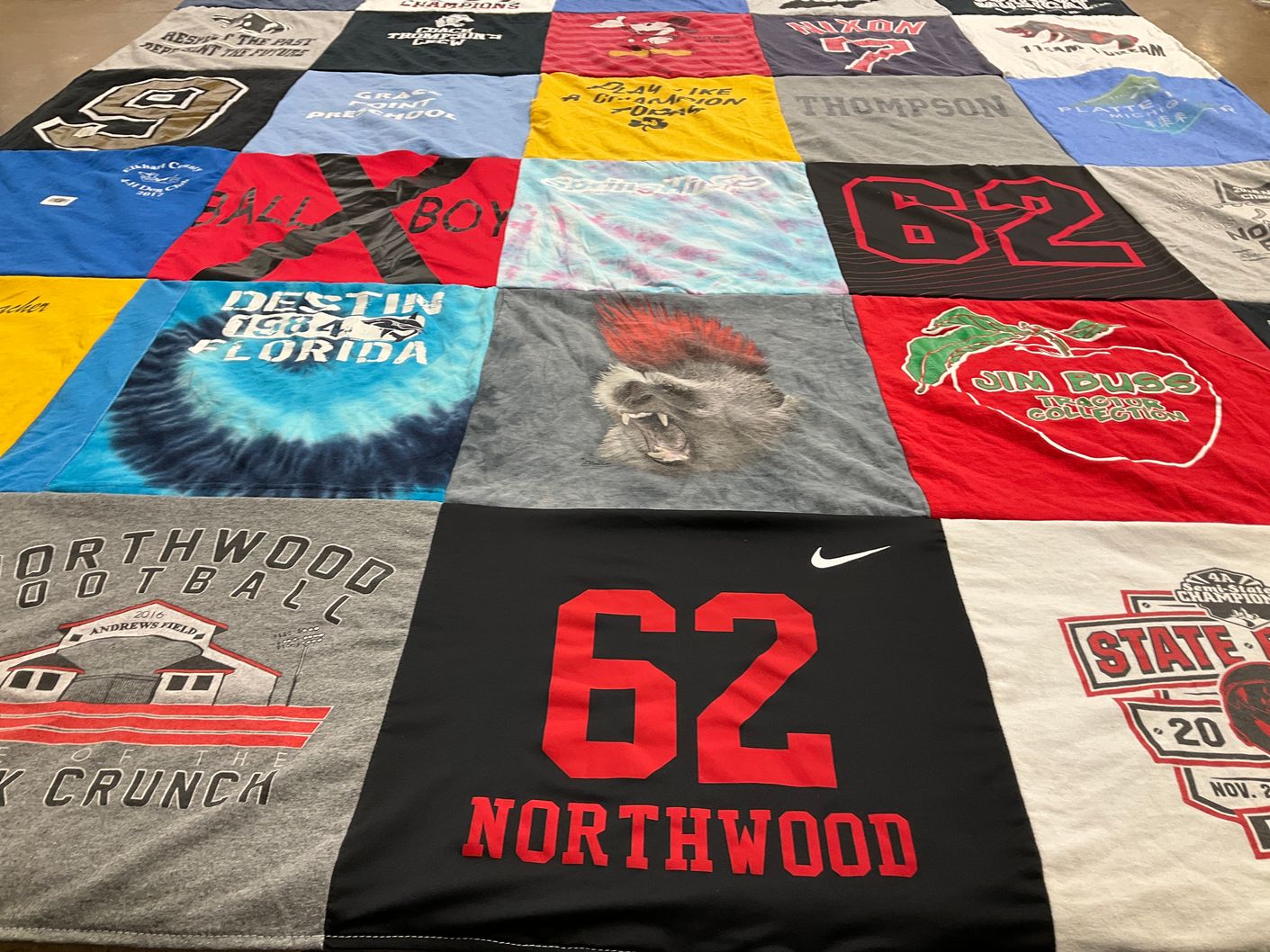 T-shirt quilt featuring northwood football by Jennifer from IN