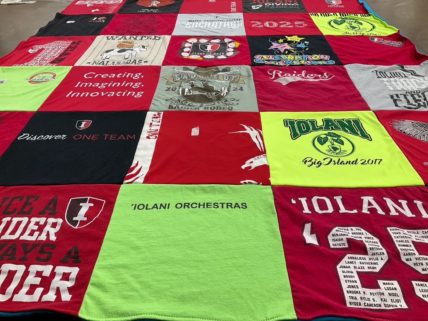 T-shirt quilt featuring 'iolani raiders by Lori from HI