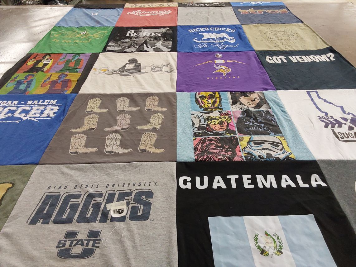 T-shirt quilt from utah state university by Rob from ID