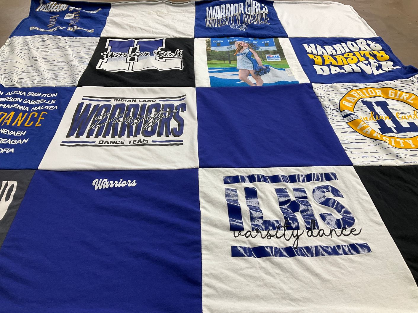 T-shirt quilt featuring indian land high school varsity dance team by Laurel from SC
