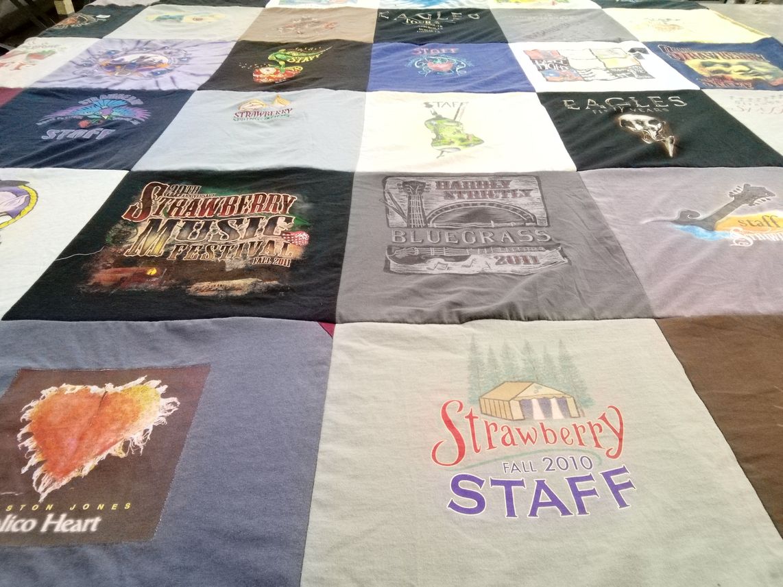 T-shirt quilt with music, festivals themes by tonya from CA