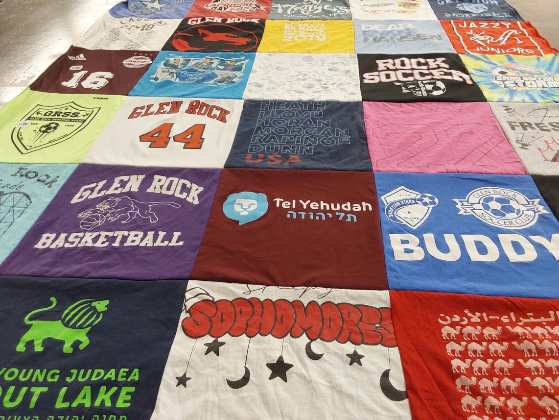 T-shirt quilt featuring glen rock basketball, glen rock soccer club by Shira from NJ