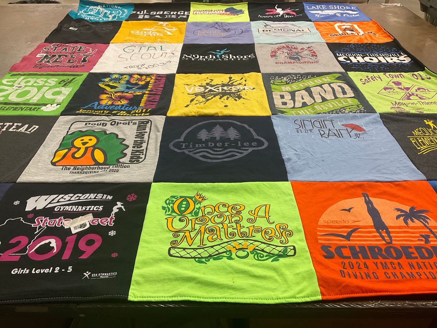 T-shirt quilt from mequon thursdays elementary school by JOCELYN from WI
