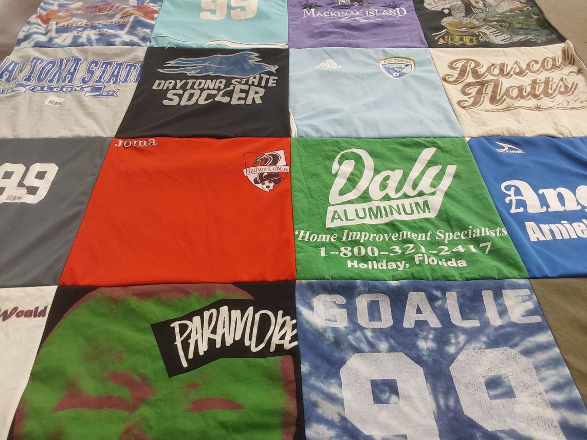 T-shirt quilt featuring hudson cobras by Andrea from FL