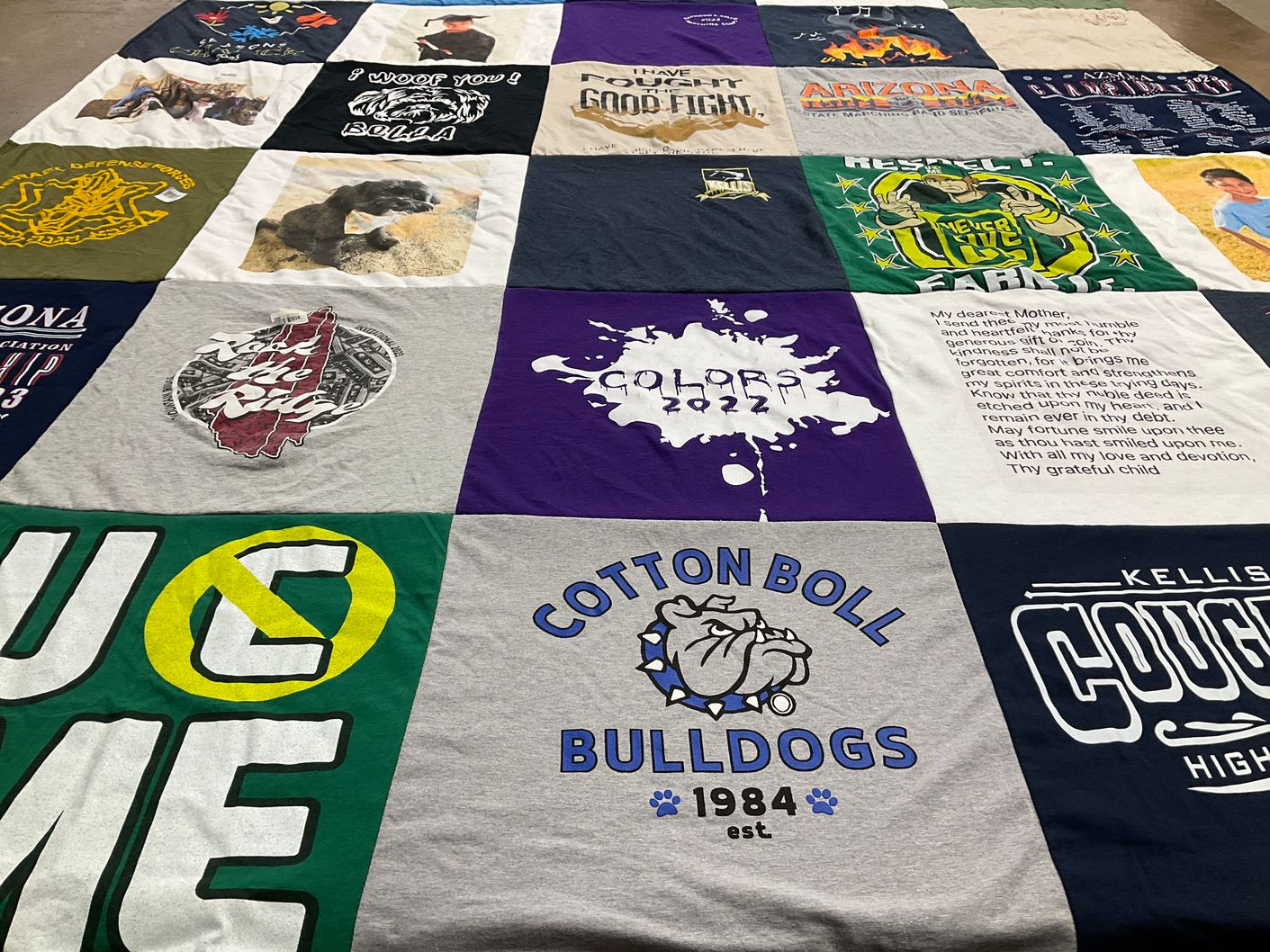 T-shirt quilt from cotton boll high school, kellis high school by Mara from AZ