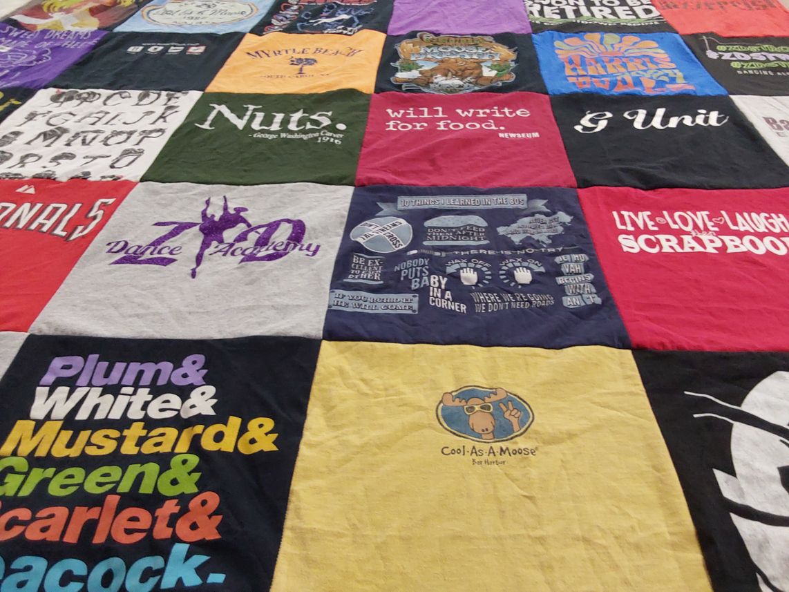 T-shirt quilt from george washington university by CR from MD
