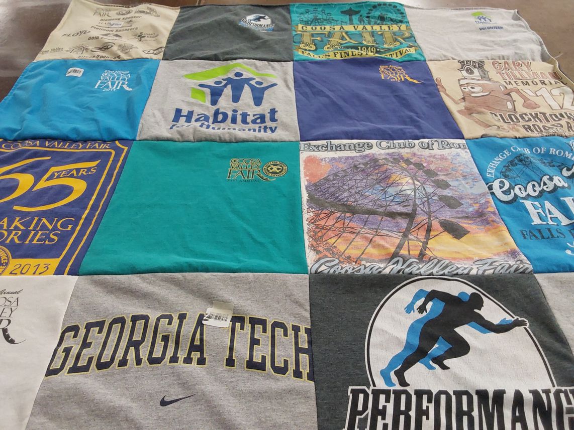 T-shirt quilt from georgia institute of technology by Susan from GA