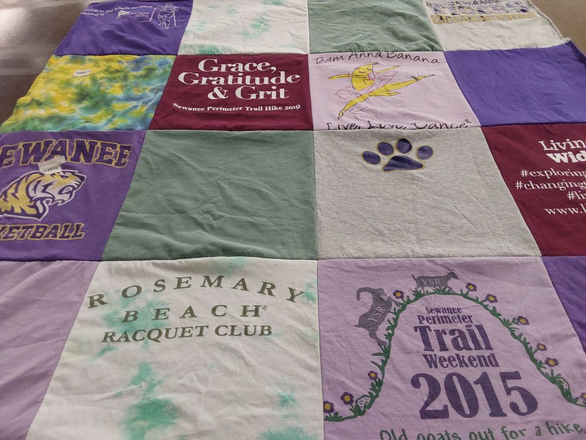 T-shirt quilt featuring sewanee university basketball by Susan from GA