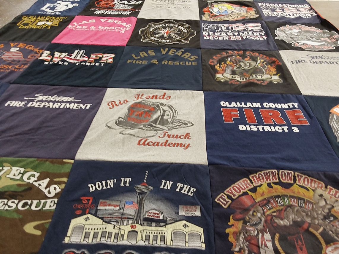 T-shirt quilt from clallam county fire district 3 by Rebecca from WA