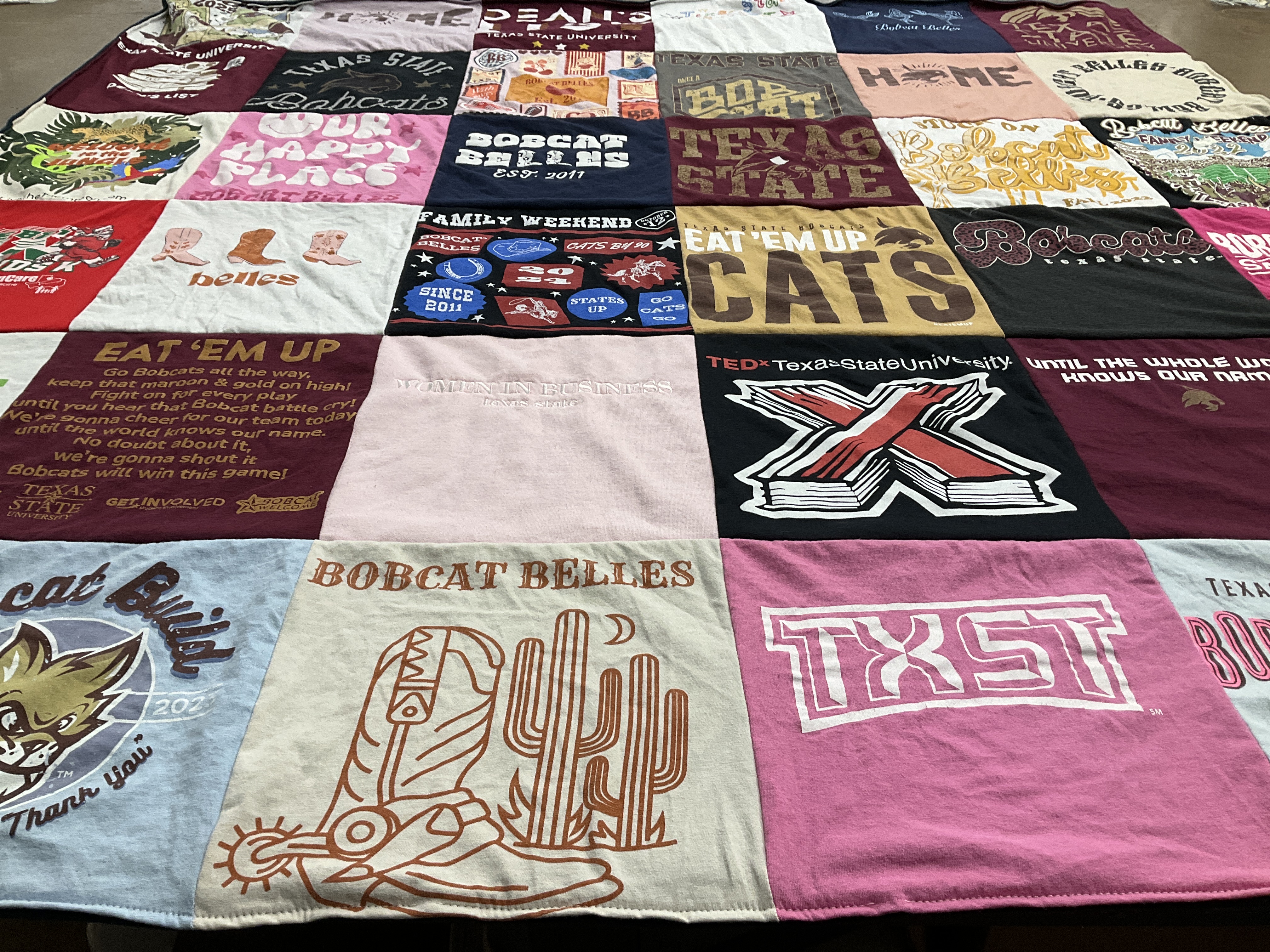 T-shirt quilt from texas state university by Adrienne  from TX