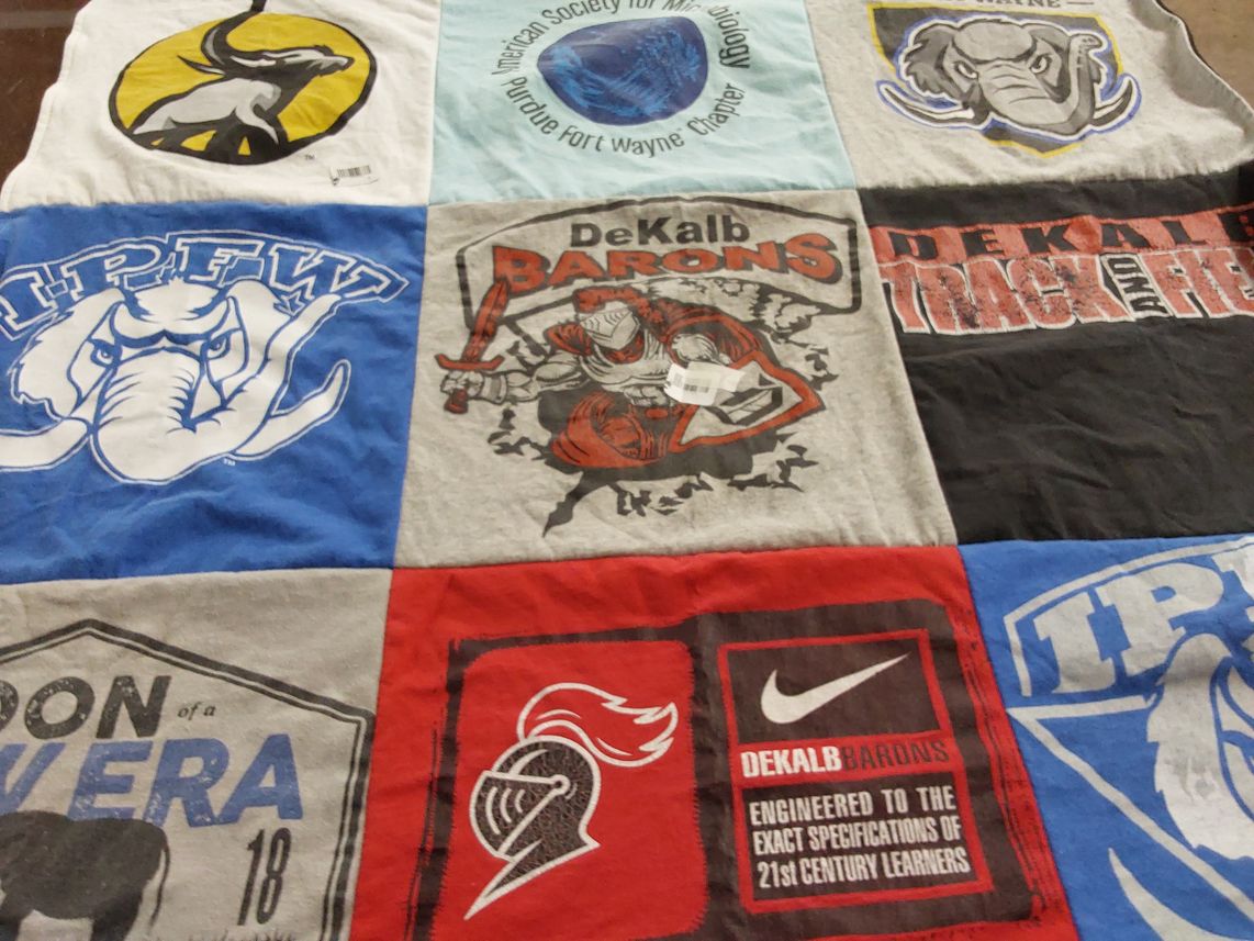 T-shirt quilt featuring dekalb barons, ipfw mastodons by August from OH