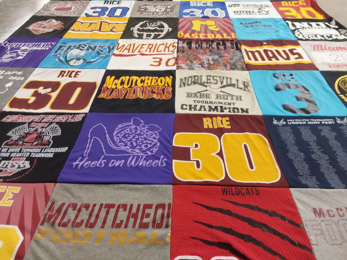 T-shirt quilt featuring mccutcheon high school football by Anna from IN