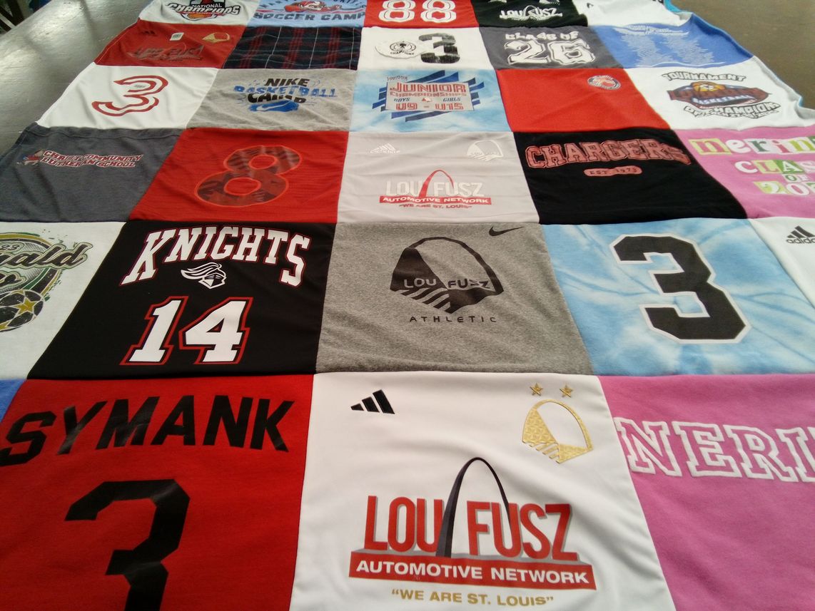 T-shirt quilt featuring knights, chargers by Michelle from MO