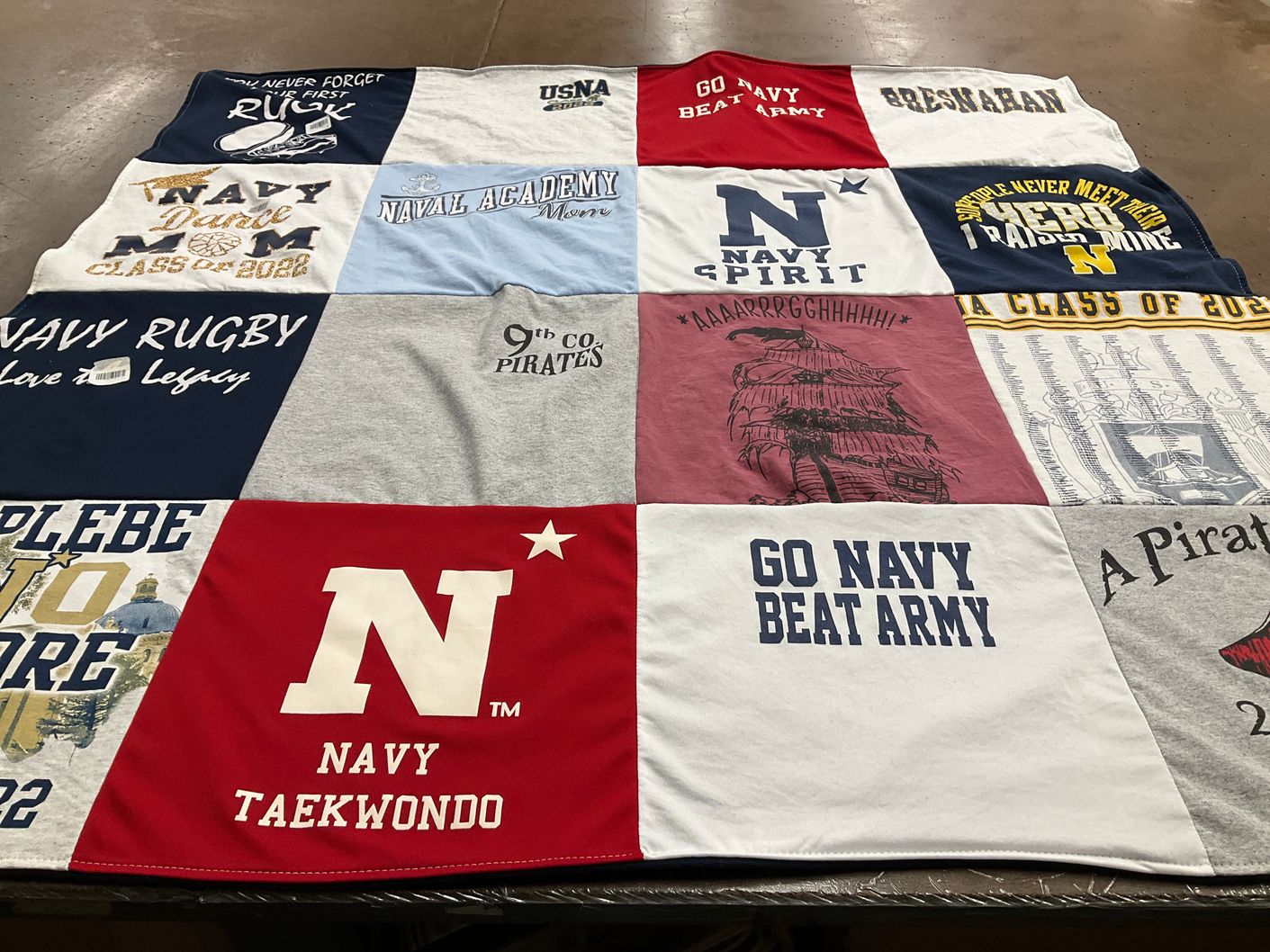 T-shirt quilt from united states naval academy by Helena from FL