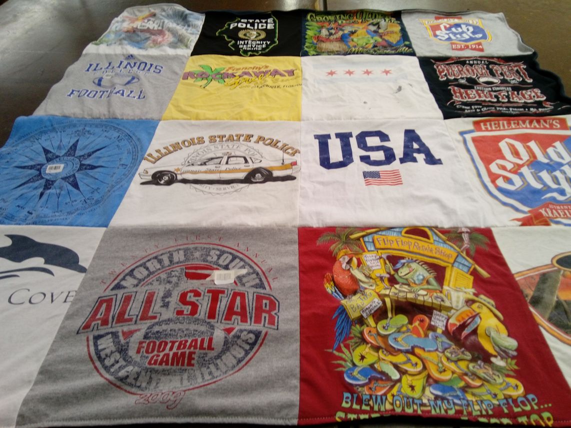 T-shirt quilt featuring all star football by Michael from IL