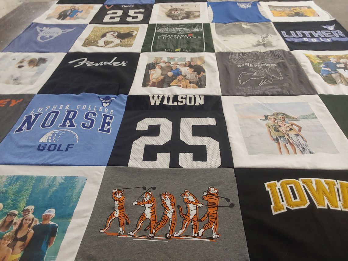 T-shirt quilt from luther college by April from IA