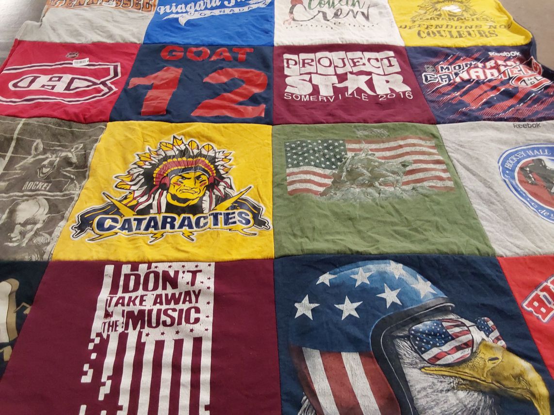 T-shirt quilt from niagara university by Cole from MA