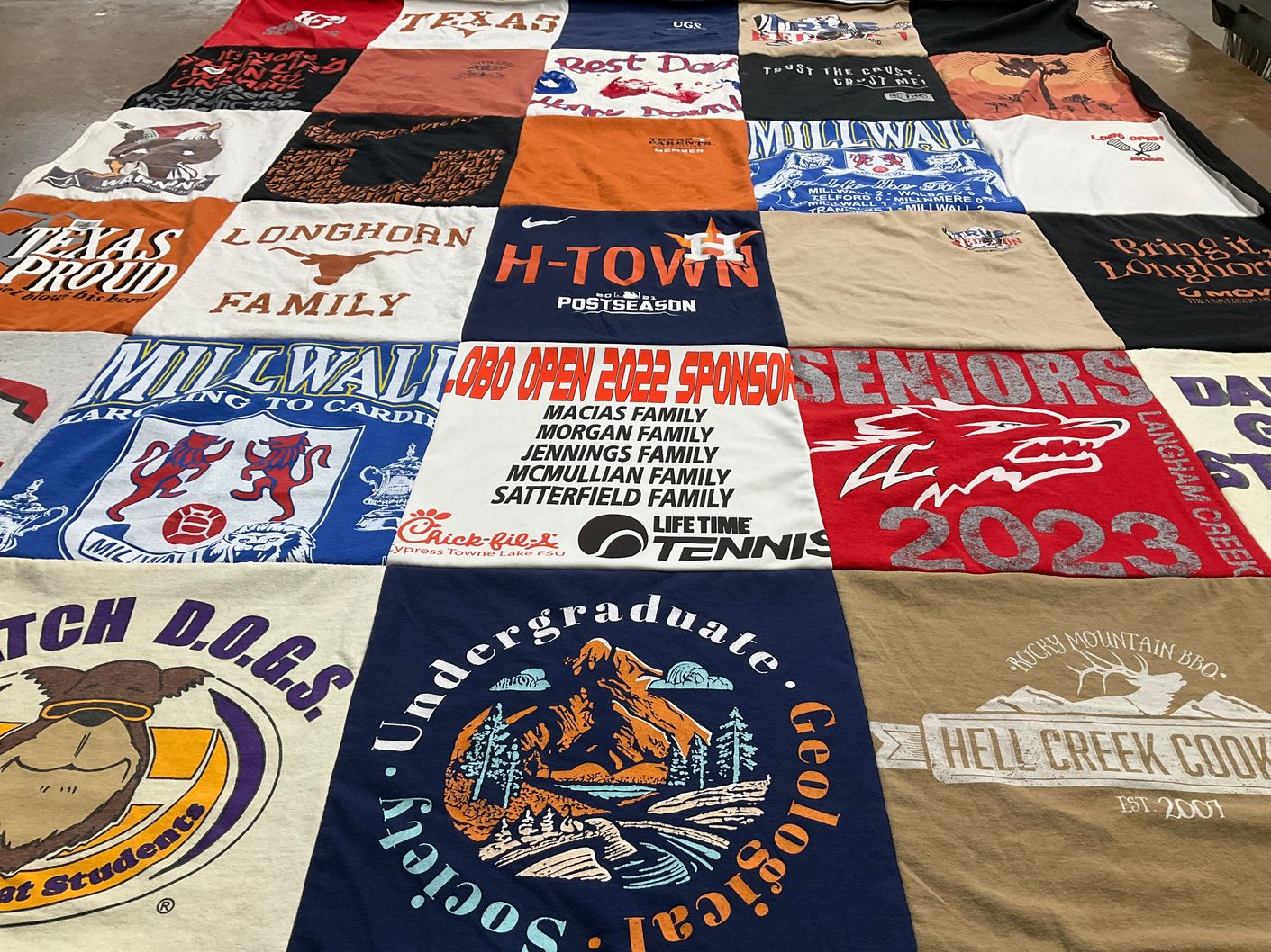 T-shirt quilt from millwall high school, langham creek high school by Cécile from IL