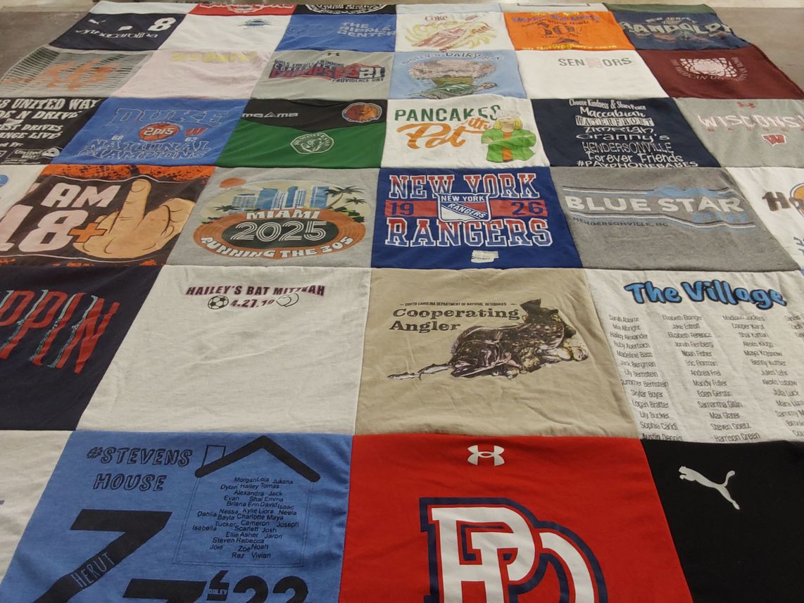 T-shirt quilt featuring new york rangers by Evan from NC