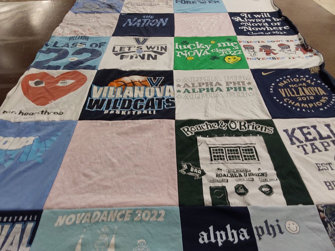 T-shirt quilt featuring villanova wildcats by Lauren from PA