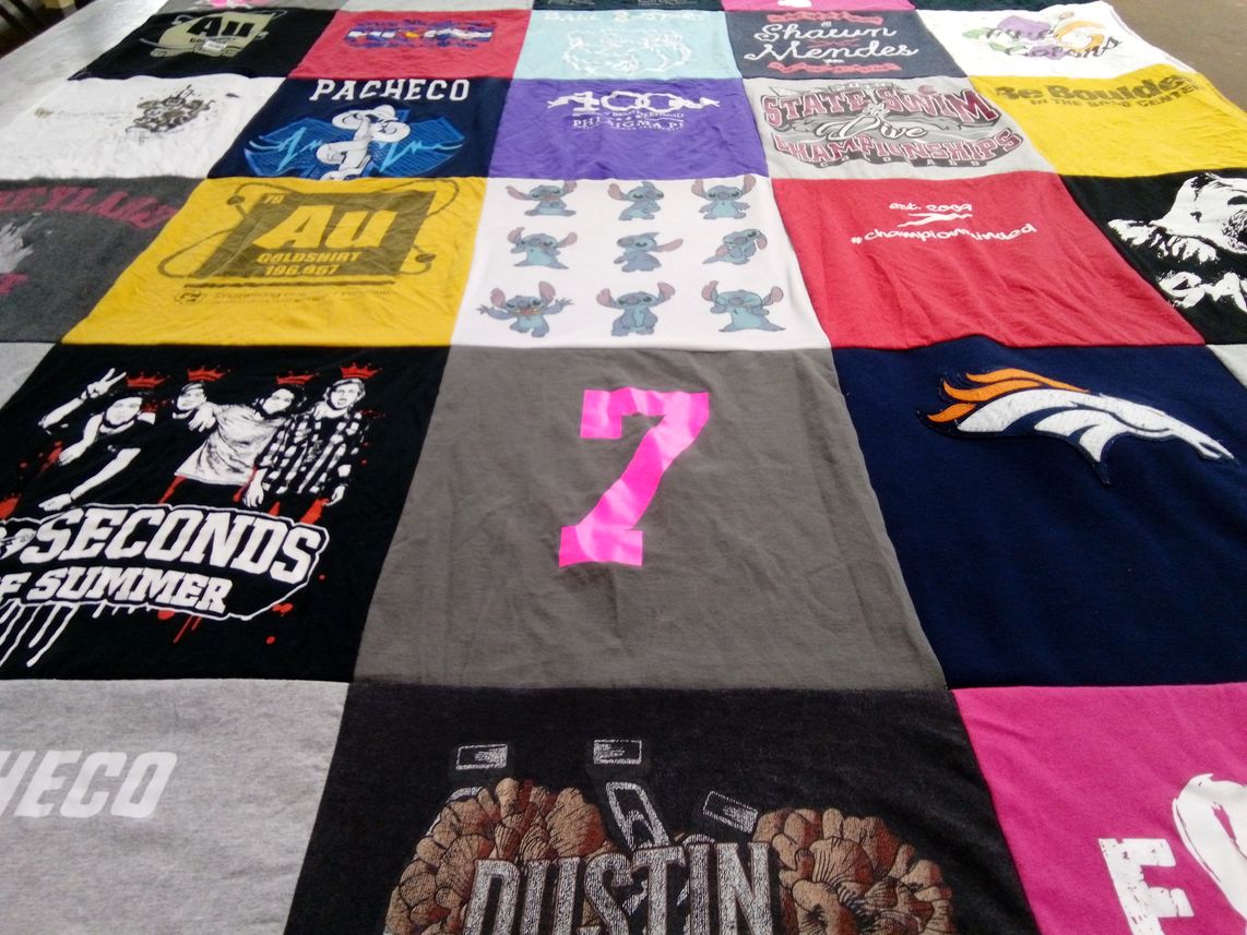 T-shirt quilt featuring denver broncos by Michelle from CO