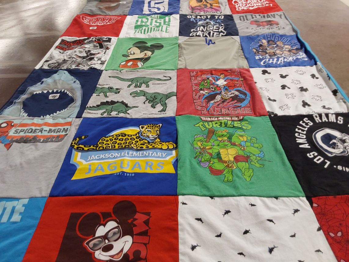 T-shirt quilt featuring jackson elementary jaguars by deborah from CA